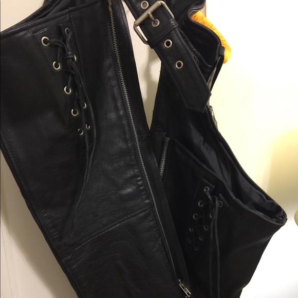 Leather Motorcycle Chaps - Picture 1 of 14